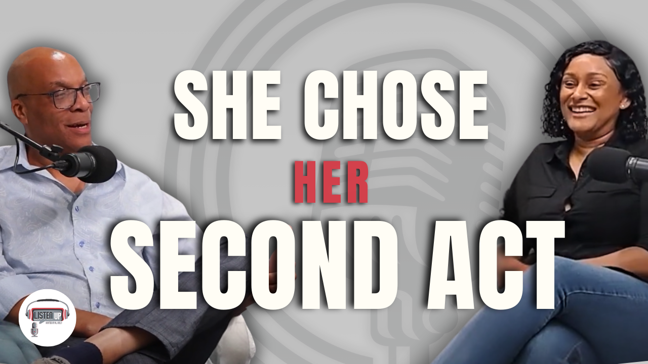 She Chose Her Second Act podcast episode with comedian Kells Morton on ListenUp Podcast